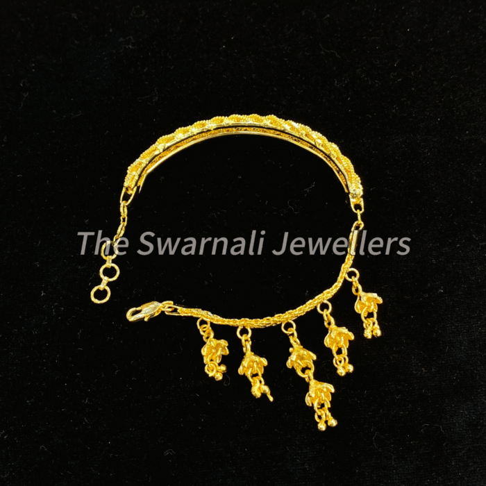 SJBR02 গোল্ড পলিশ ঝুমকা ব্রেসলেট - Image 3