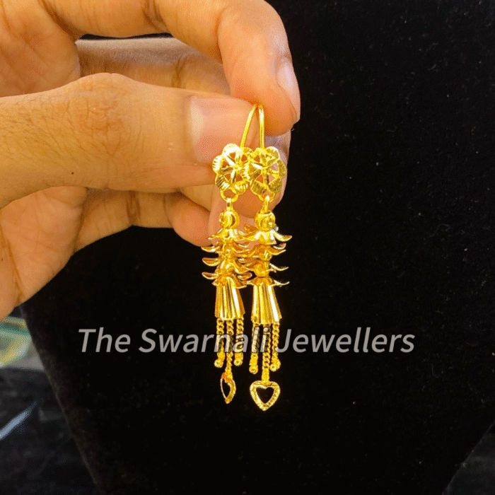 Sj01D এক্সক্লুসিভ গোল্ড পলিশ কাটা দুল - Image 1